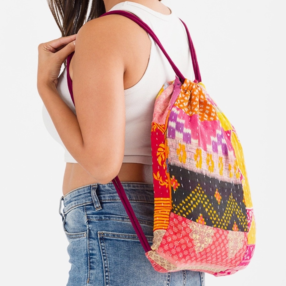 NEW! by Sevya Handmade Kantha Boho BackPack - Picture 3 of 6